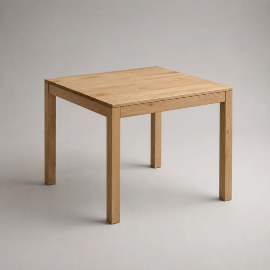 Table à manger carrée en bois, chêne naturel, 80 × 80 × 75 cm
